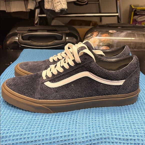 Vans Men's Dark Blue and White Sneakers - Picture 2 of 6